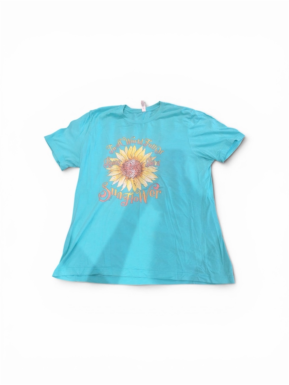 Bella Canvas Turquoise Sunflower Graphic Tee size XL